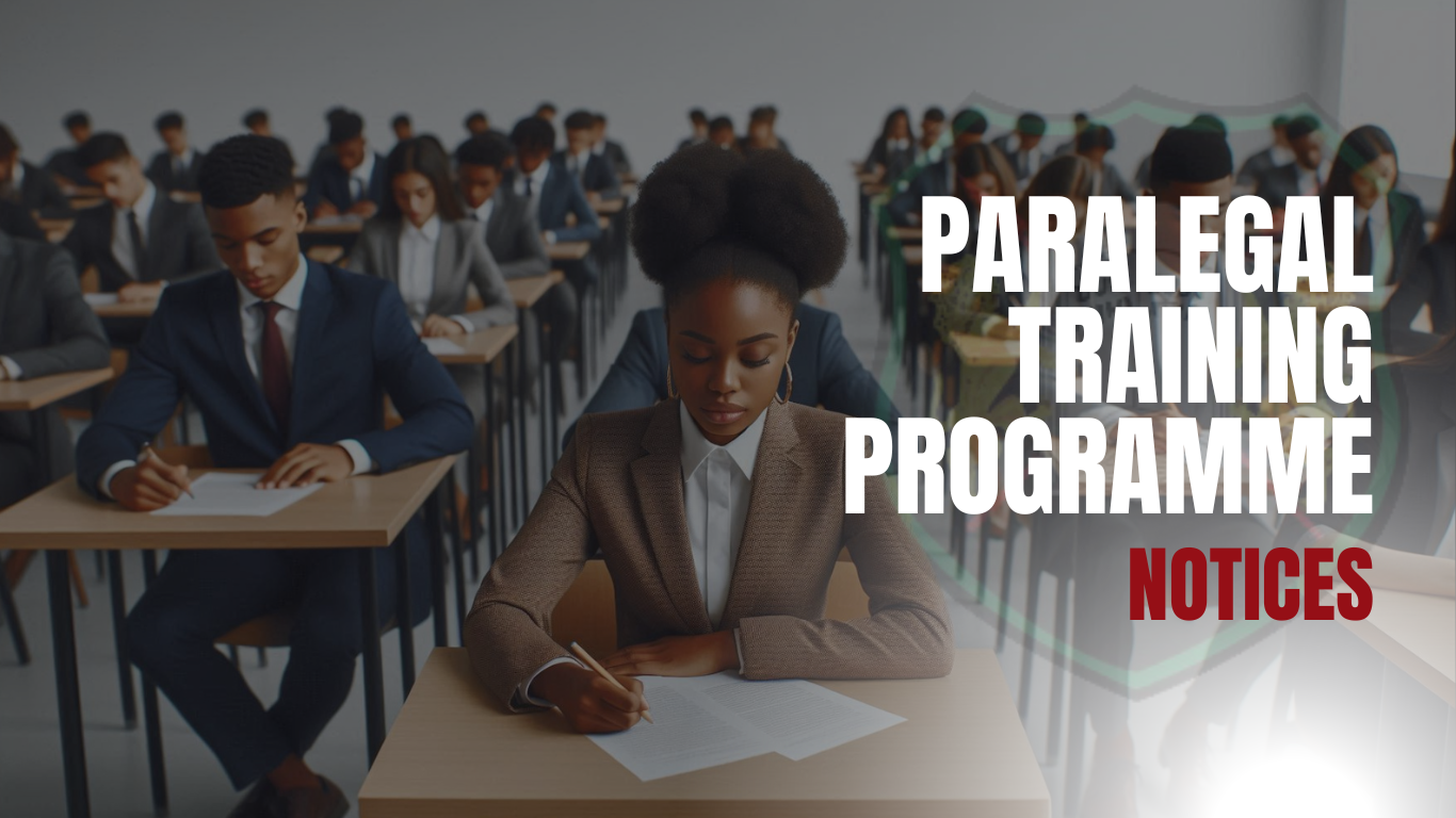 Paralegal Training Programme noticeboard